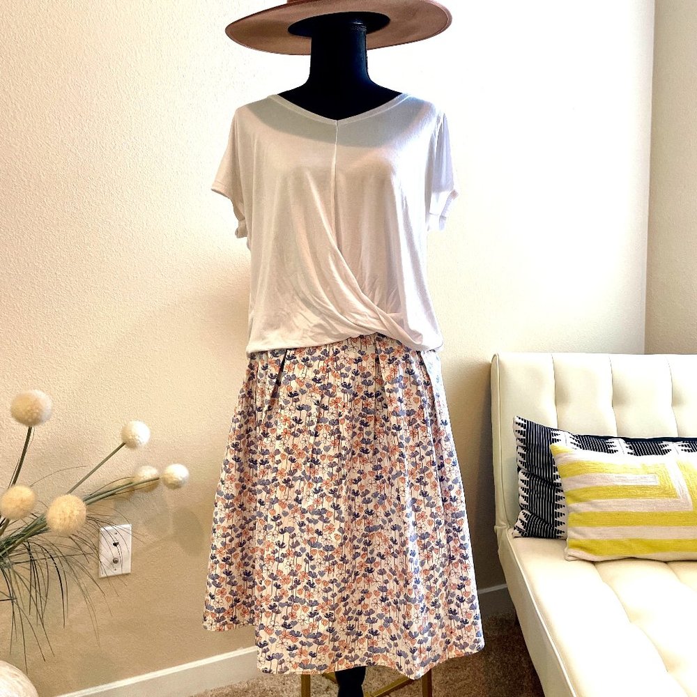 MAX STUDIO Floral Skirt With Pockets
